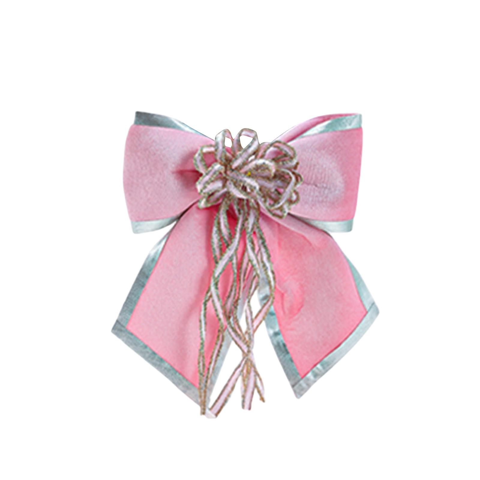 

Christmas Fabric Bow Decoration Christmas Scene Decoration Ribbon One Size розовый