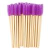 Practical 50pcs Bamboo Handle Disposable Silicone Eyelash Brushes Eyebrow Extension Mascara Wands Applicator Women Makeup Tools