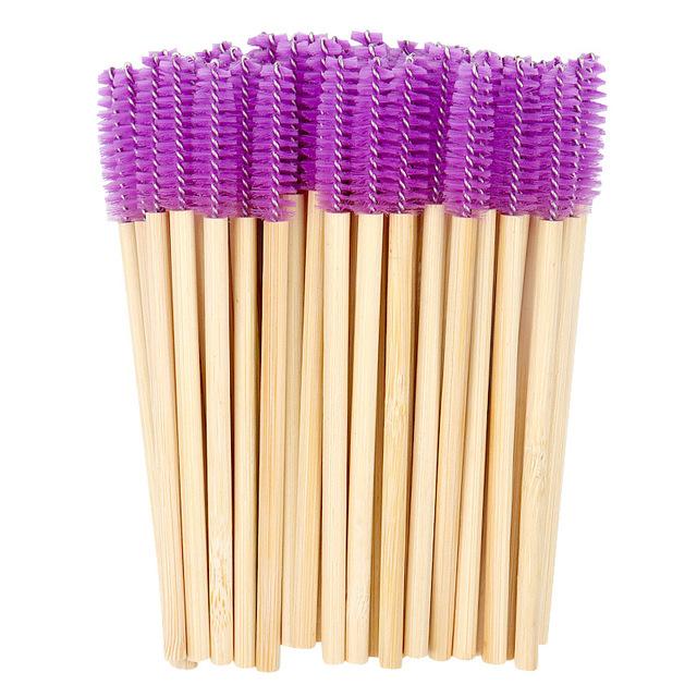 Practical 50pcs Bamboo Handle Disposable Silicone Eyelash Brushes Eyebrow Extension Mascara Wands Applicator Women Makeup Tools
