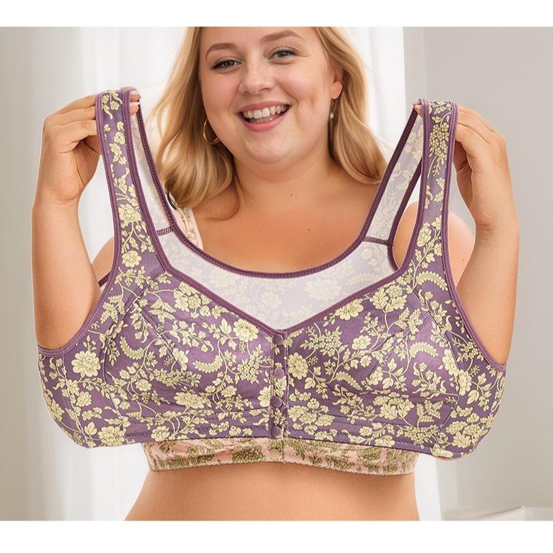 0XL-6XL Plus Size Bras Wirefree Front-closure Camisole Underwear