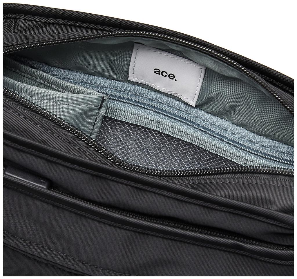 ACE Tokyo Funip Shoulder Bag, Women's, Black, H18 X W24 X D7cm