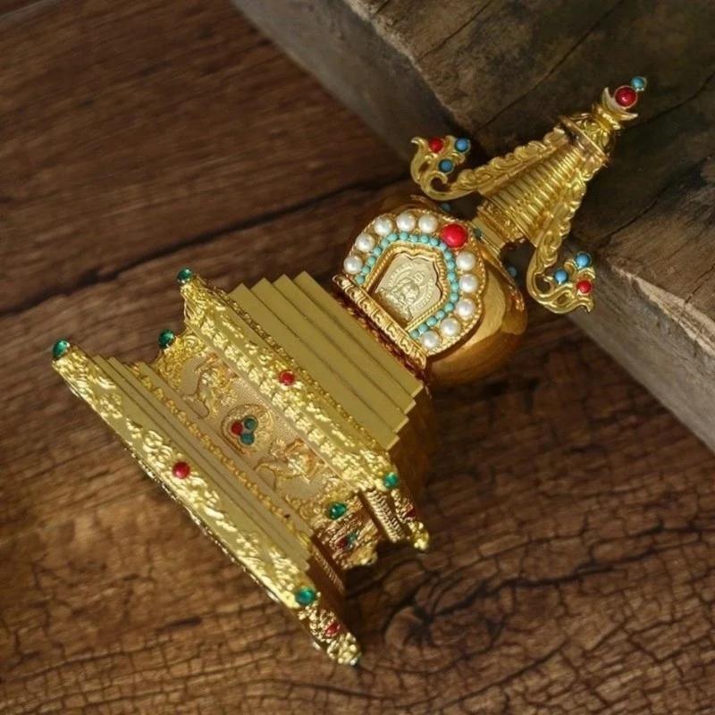 Alloy Tibetan Stupa,Tibetan Buddhist Decorations Religious Altar Ornament Collections