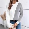 Women S Color Block Loose Pullover Knit Sweater Casual Autumn Winter