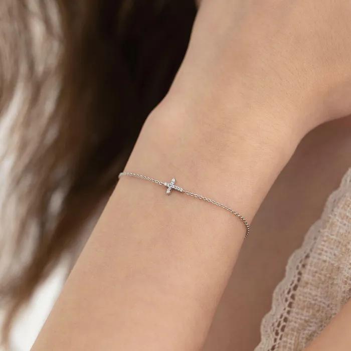 (Silver 925) Petite Cross Pendant Bracelet BR2310