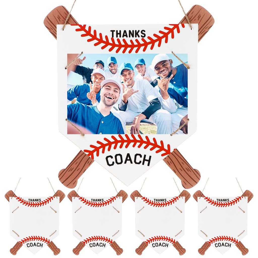 4 Stück Danke Coach Baseball Fotorahmen Baseball Trainer Geschenke Holz Hängend Baseball Thema Foto Rahmen Für Saisonende Co