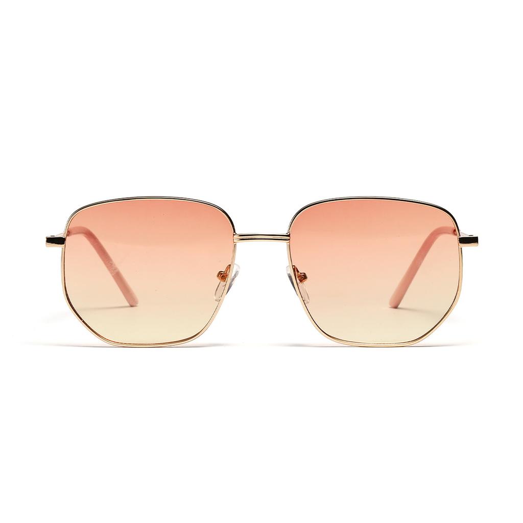 Metal Square Glasses Men'S Popular Design Sunglasses Women'S Big Face Plain Sunglasses Street Shooting