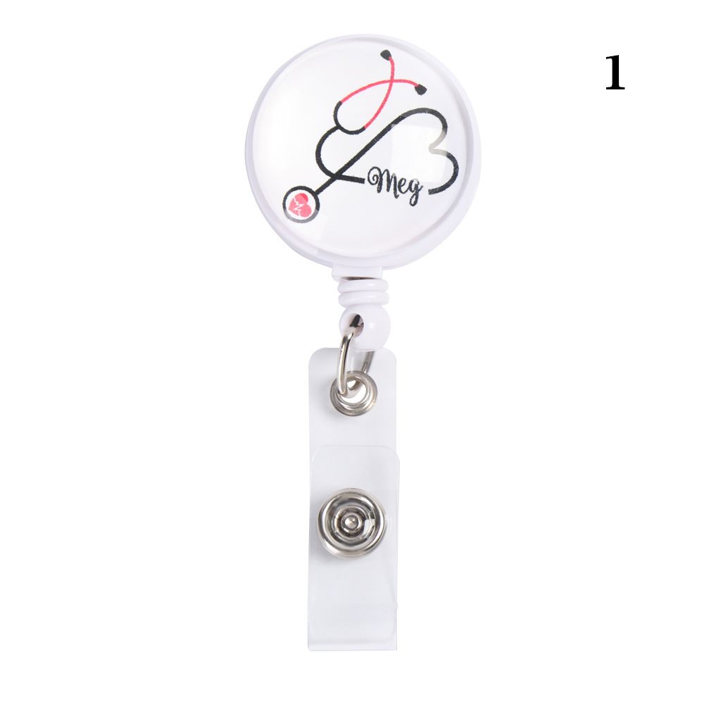 1pc Unisex Office Supplies Retractable Badge Holder Key Ring Lanyards Nurse ID Name Card