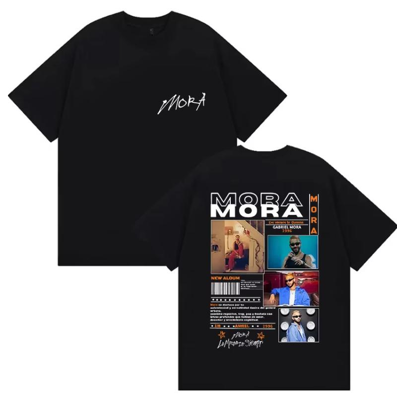 Rapper Mora Lo Mismo De La Otra Vez Tour 2025 Merch T Shirts Unisex Women Harajuku Vintage Oversized Cozy Cotton TShirt Streetwear