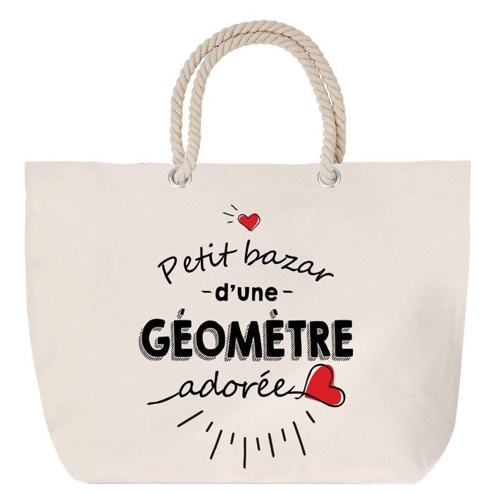 Sac de plage - PLANETEE - Anse corde personnalisable - Coton - Grand format - Impression haute qualité