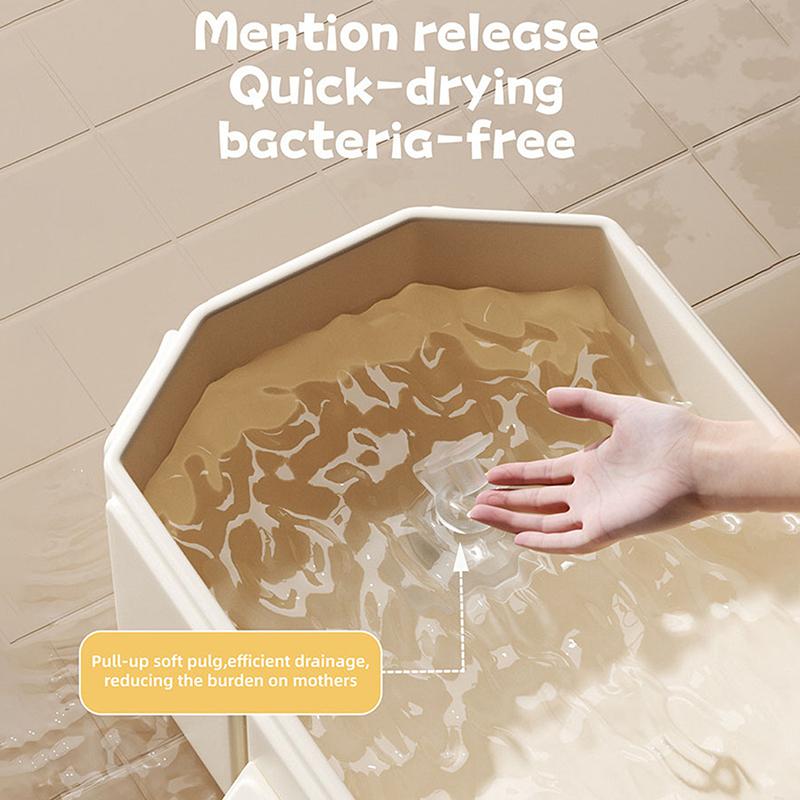 Summer Baby Bathtub Pvc Large Size Folding Bath Tub Infant Newborn Tub Portable Storage No Installation 0-5 Years Old