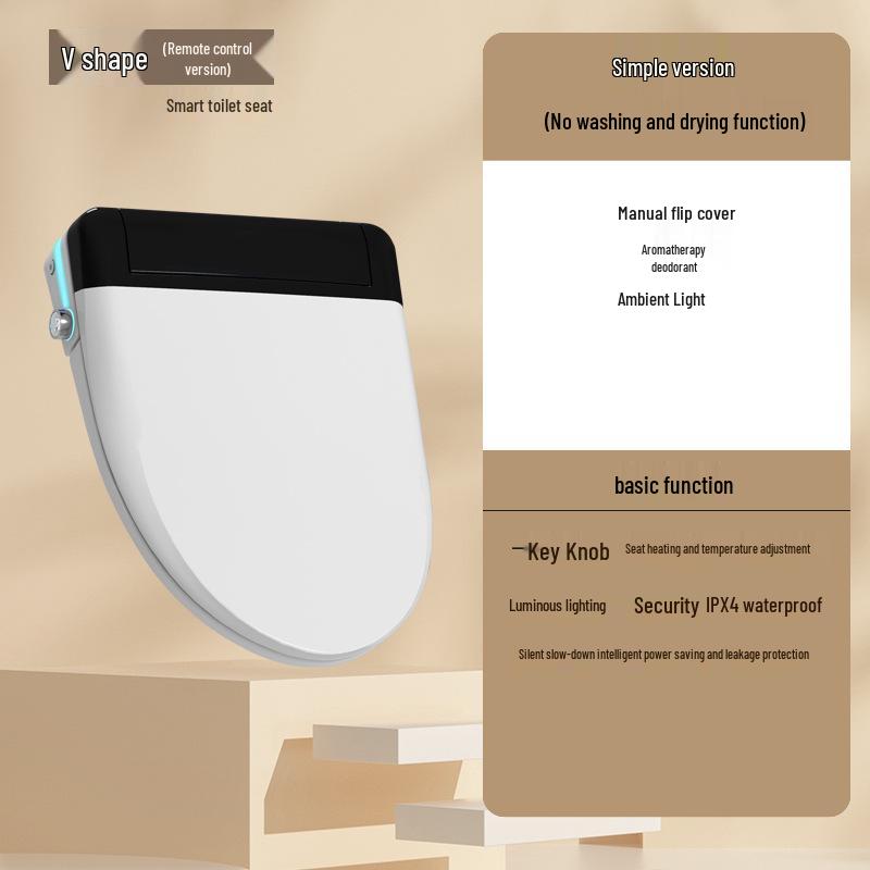 

Универсальное умное сиденье для унитаза с автоматическим подъемом, очисткой, сушкой, пультом дистанционного управления и V-образным пенопластовым щитком