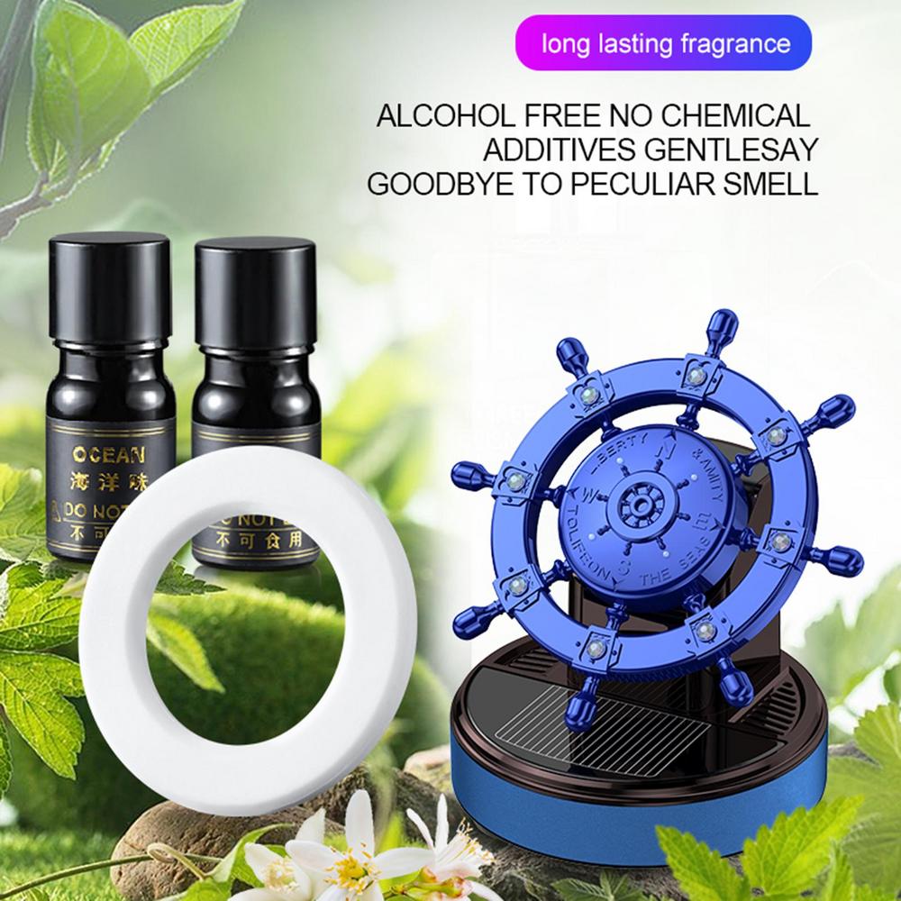 Auto Aromatherapie Diffusor Rotierendes Solar Metall Ruder Duft Auto Armaturenbrett Ornament Heim Büro Schreibtisch