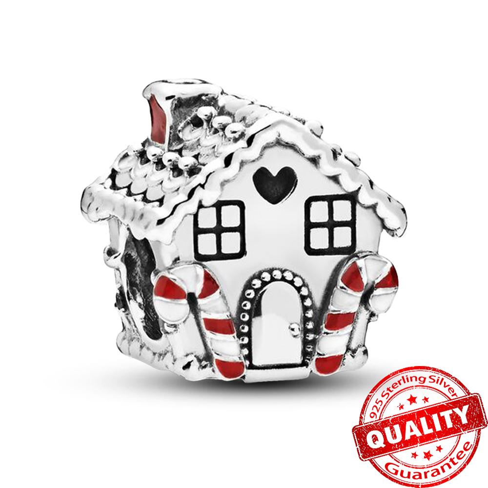 Authentic Copper Gingerbread Man & Candy Cane Christmas Dangle Charm Fit Original Bracelet Santa Claus Xmas Gift