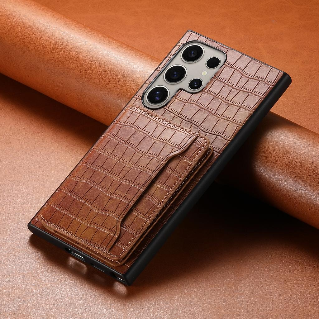 Luxury Crocodile Texture Leather Case For Samsung Galaxy S24 Ultra S23 Plus S21 FE Card Slot Wallet Flip Stand Smart Phone Cover