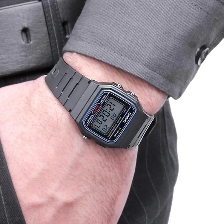 Casio Youth Series Silicone Square Retro Waterproof Classic Quartz Watch Unisex watches Black F-91W-1