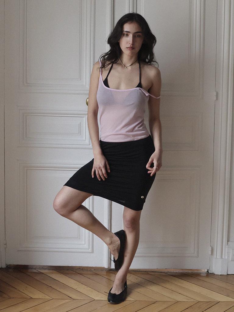 Eleleldijainseutyudio Cotton See-Through Slip Dress_Blush Pink