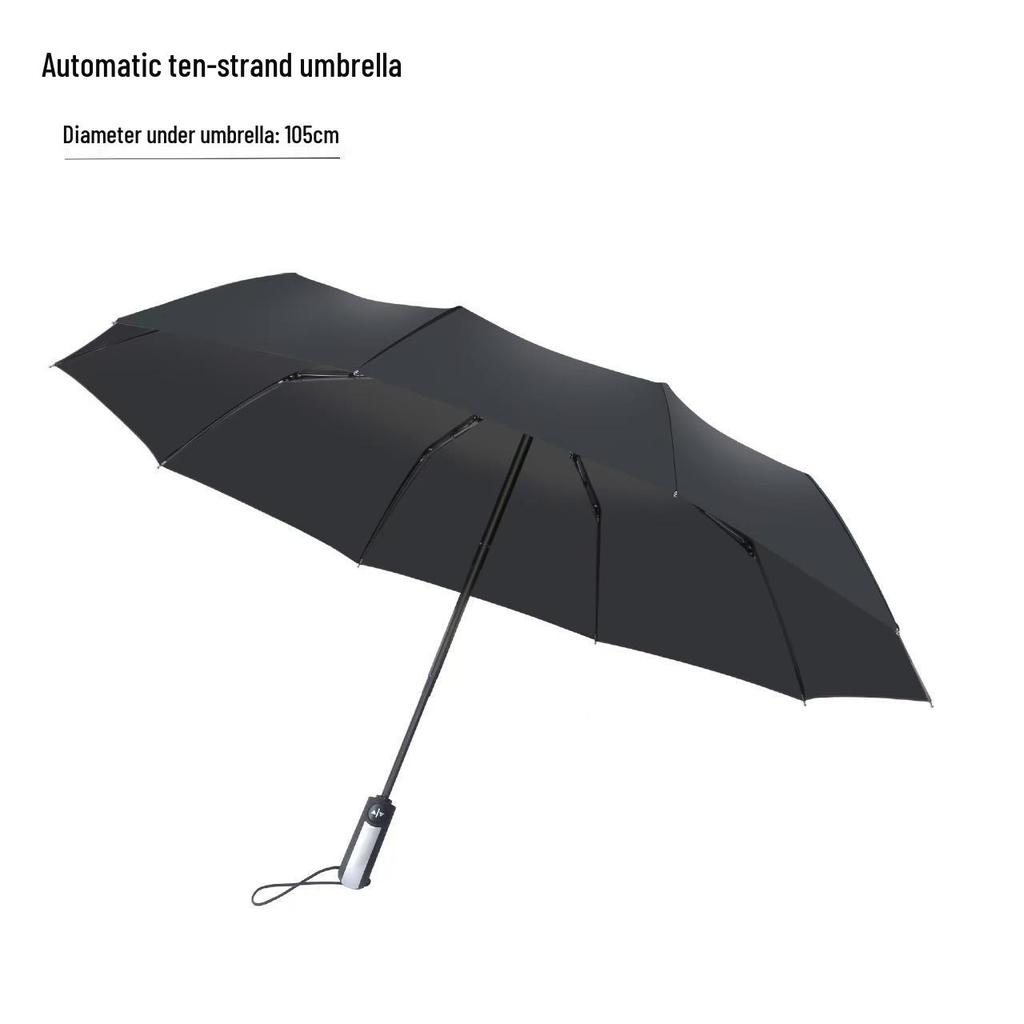 Stort regntätt solskyddande hopfällbart paraply för tre personer med tryck av anpassad logotyp