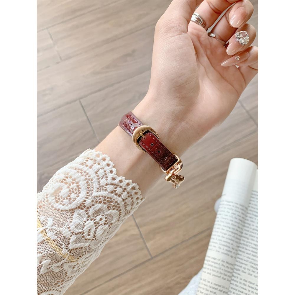 Bone Pendant Bamboo Texture Strap For Apple Watch Band Cute Women 11/10/9/8/7/6/5/4/3 38mm 40mm 41mm 42mm 44mm 45mm 46mm 49mm Strap
