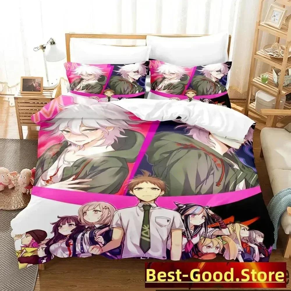 3D Print Anime Danganronpa Bedding Set Duvet Cover Sheet Printed Bed Set Pillowcase Bed Full Queen King Size Comforter Bedroom