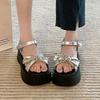 Women's summer outer wear thick-soled soft-soled slippers fashion and high-end slippers 2025 new French beautiful bow
