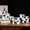 Figurine din Lemn de Fermă cu Vacă Set de 3 Niveluri Tavă Decorațiuni Panouri Verticale Rustice pentru Casă Bucătărie Sufragerie Decor Fermă