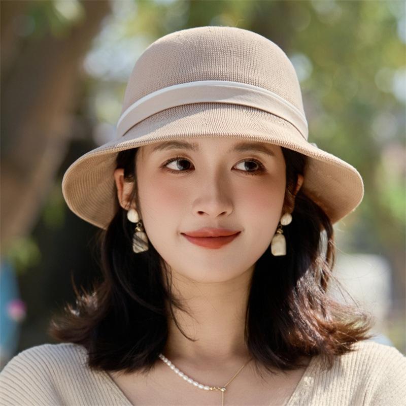 Bow Sunscreen Hat Women's Summer Sweet Elegant Fashion Basin Hat Mountain Climbing Travel Sun Hat