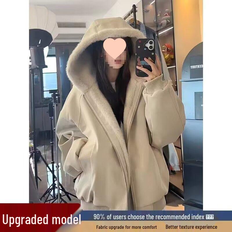 Unisex American Style Shearling Lined Snow Leopard Winter Jacket with Hood