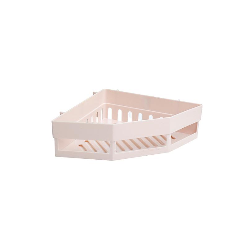 Wall Mount Corner Tripod Shelves Home Kitchen Bathroom Plastic Organizer Shelf Shampoo Toothbrush Holder Drain Basket