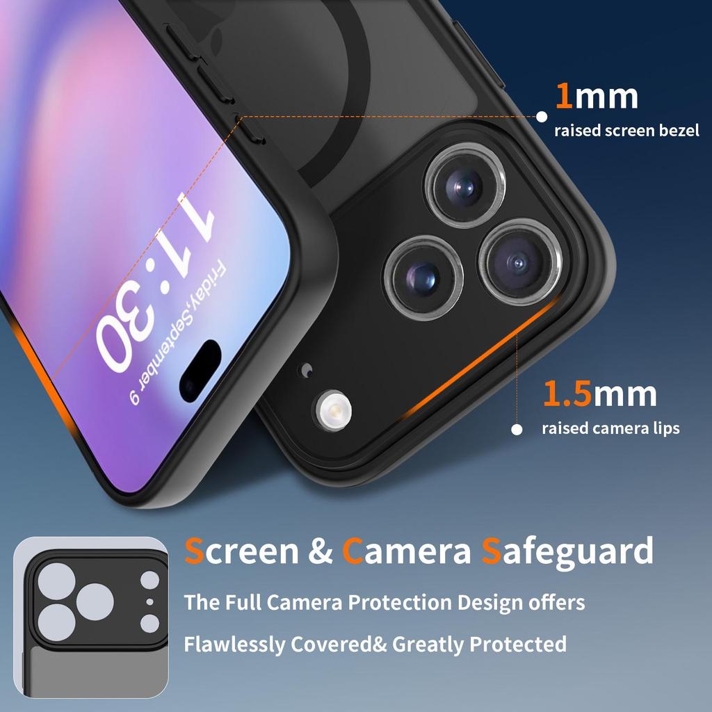 Magnetic Frosted Liquid Skin Feel Case for iPhone 16 Pro Max - Anti-Drop, Fine Hole Design