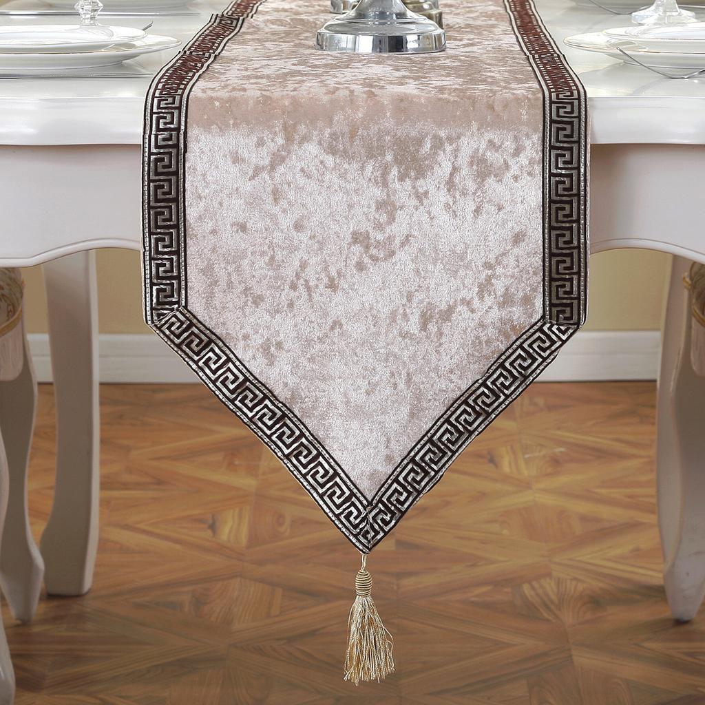 Chinese Table Runner Modern European Jacquard Table Runner Simple Fashionable Solid Color Light Luxury for Party Home Decoration