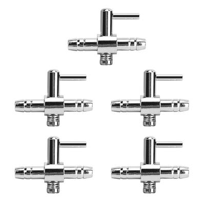 5Pcs Stainless Steel Air Tube Distributor Oxygen Pump Control Single Head Valve for Fish Tank