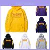 Felpa con cappuccio oversize stampa fiamme vestibilità larga casual per coppia