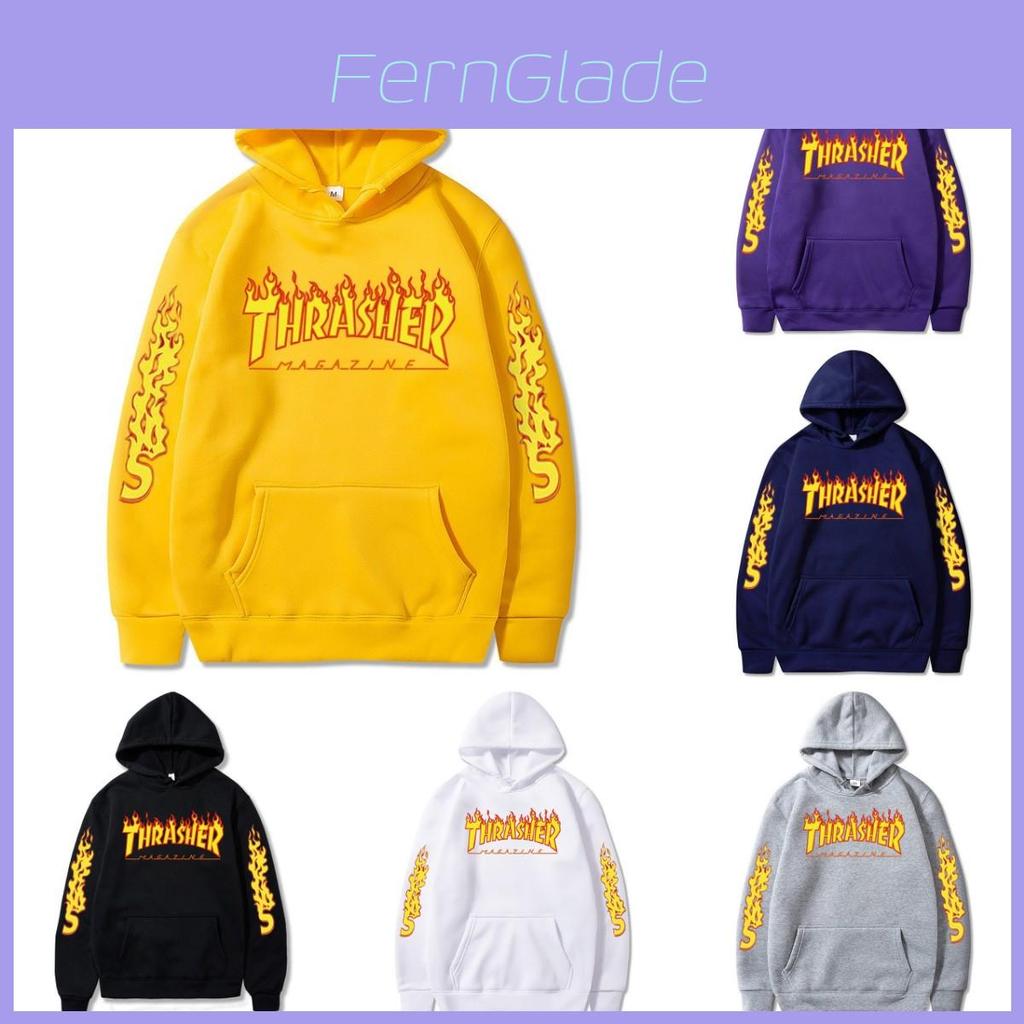 Felpa con cappuccio oversize stampa fiamme vestibilità larga casual per coppia