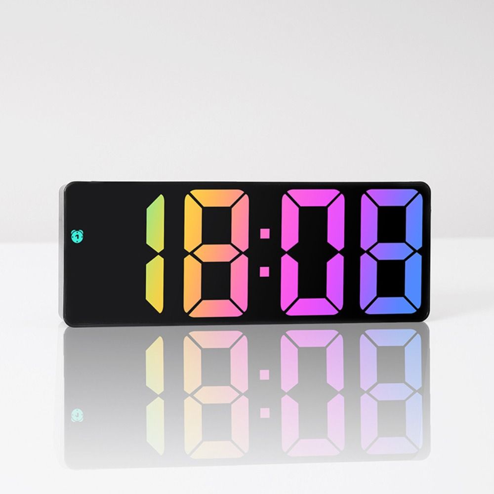 Temperature/Date Display Electronic Table Clock Luminous Mirror Sleep Timer  Student Use