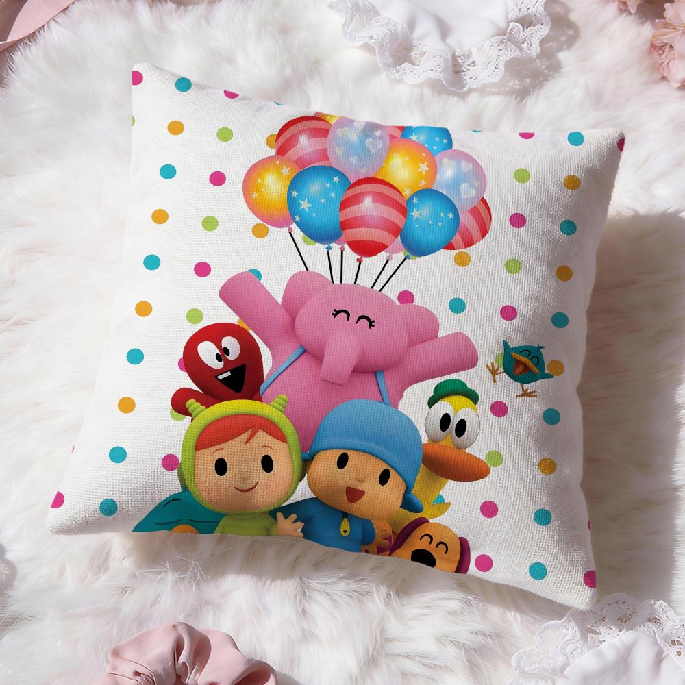 Urocza kreskówka P-Pocoyo Poszewka na poduszkę Premium Comfort Dwustronna Poszewka na poduszkę - Wzór Dwa w Jednym do Każdego Pomieszczenia i Wnętrza Samochodu