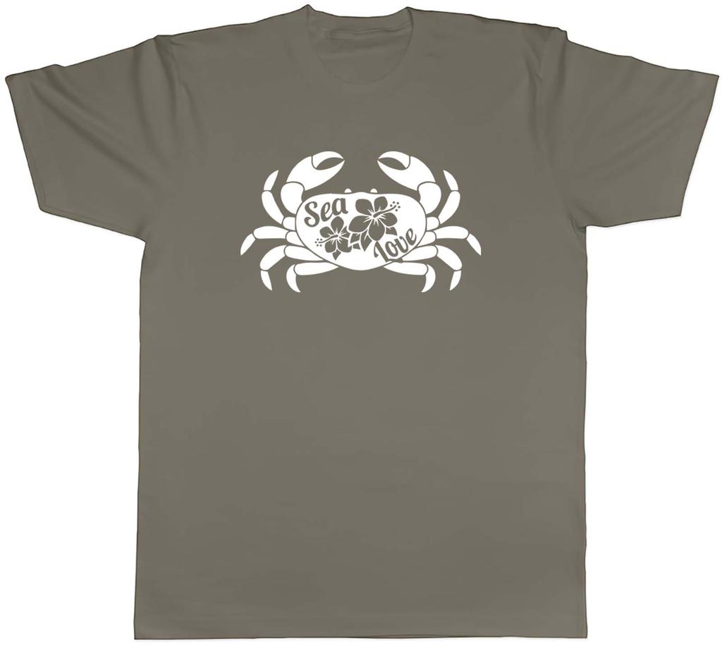 Sea Love With Flowers Crab Mens Unisex TShirt Tee