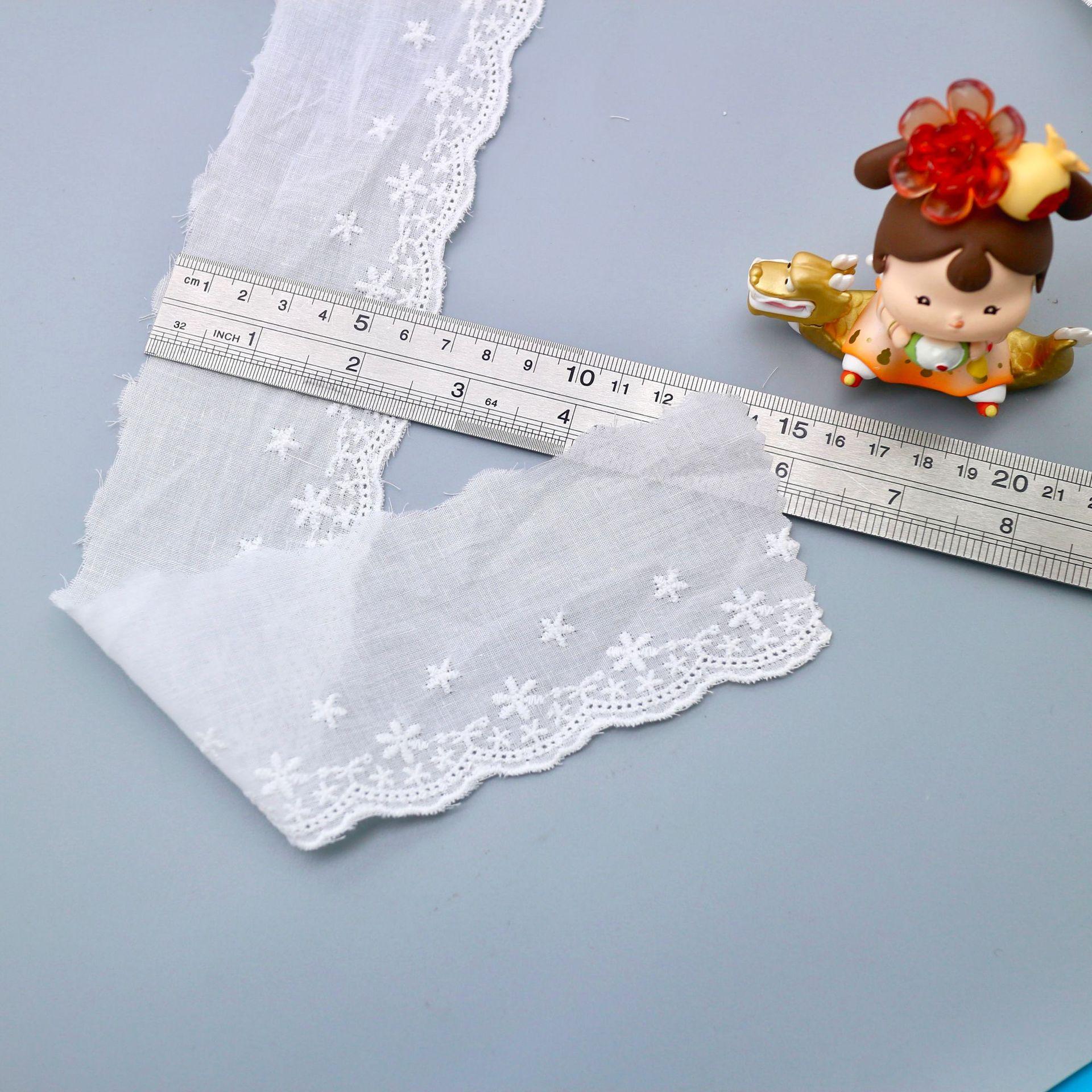 

Хлопковые кружевные аксессуары с вышивкой штрих-кода, Волнистые ажурные хлопковые нити, Компьютерная вышивка штрих-кода, растворимая в воде OL25219