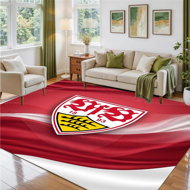 VfB Stuttgart Design Crystal Velvet Rug Soft Decorative Mat for Bedroom Entrance
