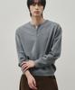 ALYSS Cloud Touch Henley Neck Crop Knit [Melange Grey]