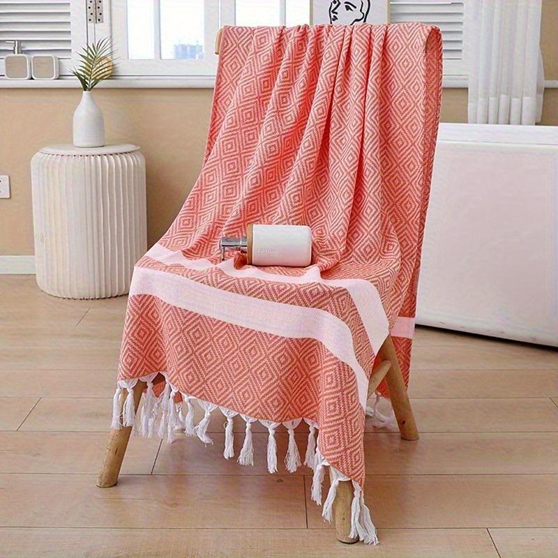 Turkish Tassel Swim Towel - Ultra-Absorbent Quick-Dry Beach Wrap with Sand-Resistant Fabric for Pool & Ocean