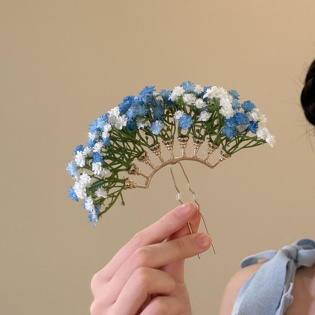 French retro red flower antique hairpin niche hairpin temperament exquisite hair accessories headdress women