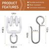 ABWR-Shower S Hook Set 120 Pcs Curtain Track Ceiling Mount Hooks And Rollers Metal Straight Curved