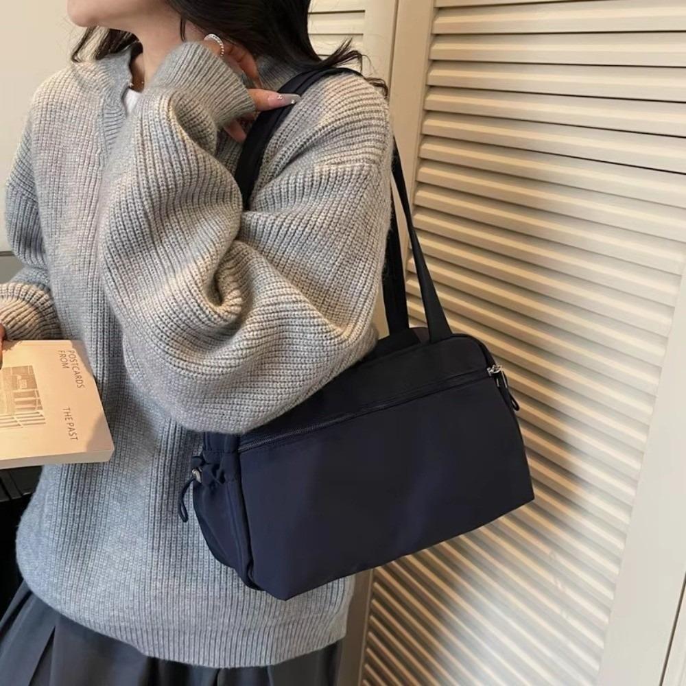 Fashion Solid Color Shoulder Bag Nylon Lightweight Tote Bags Large Capacity Crossbody Bag Women