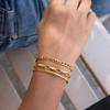 Youthway 18K Gold PVD Plated Stainless Steel Waterproof Bracelet For Women New Chic Geometric Zircon Party Jewelry Gifts