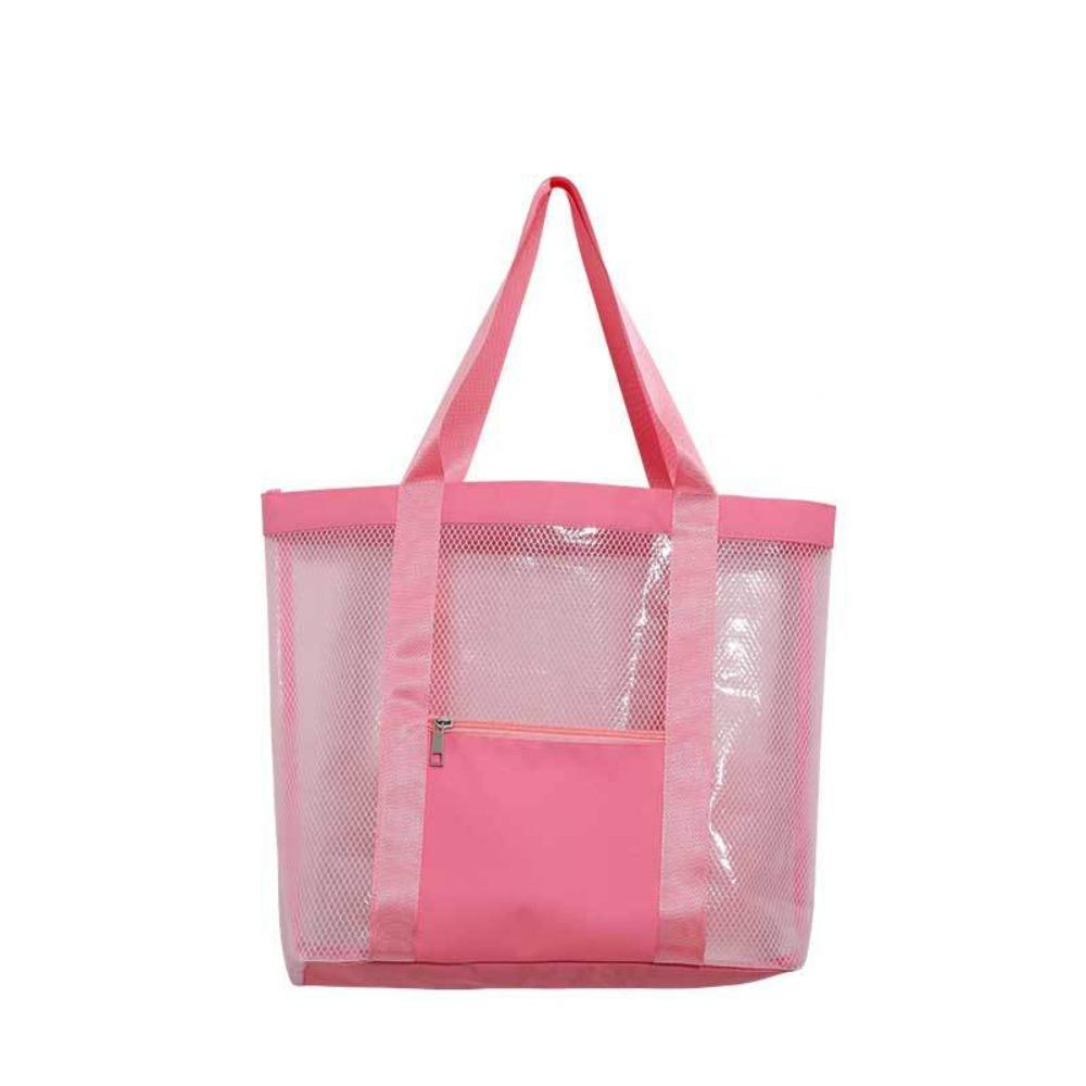 Storage Bag Beach Tote Bag PVC Travel Shoulder Bag Portable Transparent Mesh Bag  Washing