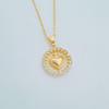 Gold-Plated Heart Cross Necklace - Fashion Sweater Chain for Women
