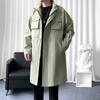 ROMON Men's British Style Mid-Length Business Stand Collar Trench Coat
