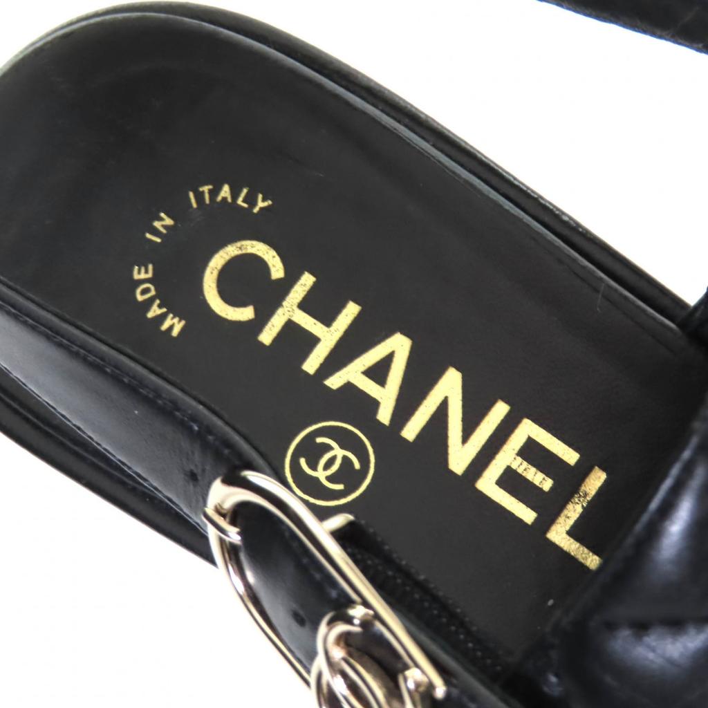 Chanel Sandals COCO Mark Matelasse With Strap Leather Sandals 24P G45567 Used
