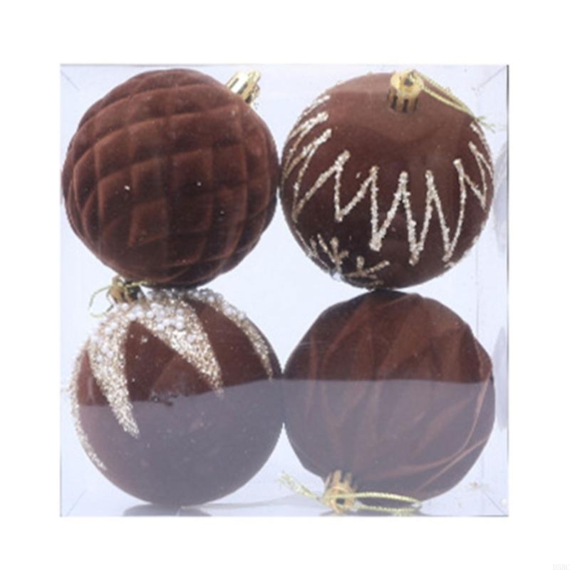 4Pcs Shimmering Christmas Baubles Shatterproof Christmas Ball Hangings Ornament For Tree Wreath Holiday Decoration