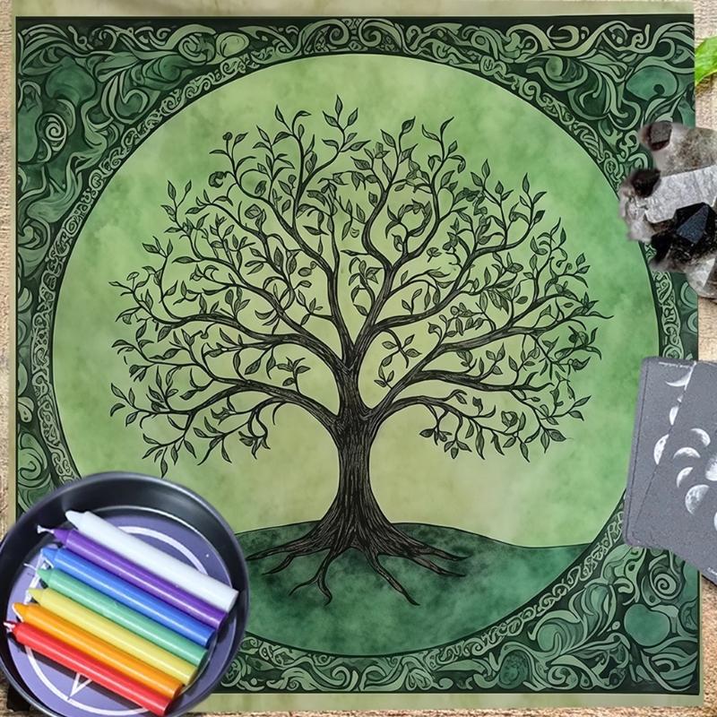 Tarots Tablecloth Big Tree Pattern Astrology Altars Cloth Divinations Card Table Cloth Tapestry Witchcrafts Supply